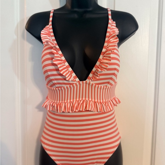 “J. CREW” Striped Ruffle Bathing Suit - Picture 6 of 16